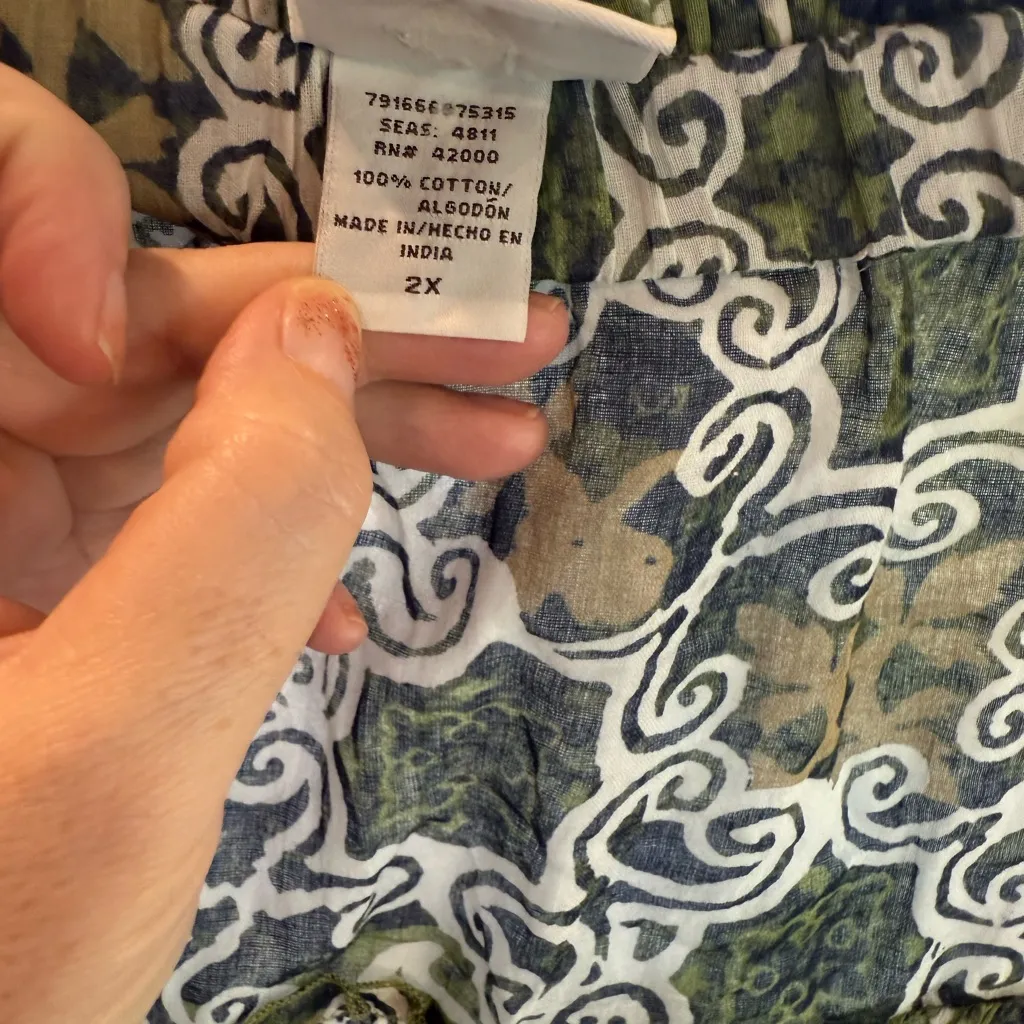 Jaclyn Smith  Green and Black Patterned Maxi Skirt 2X - Image 5