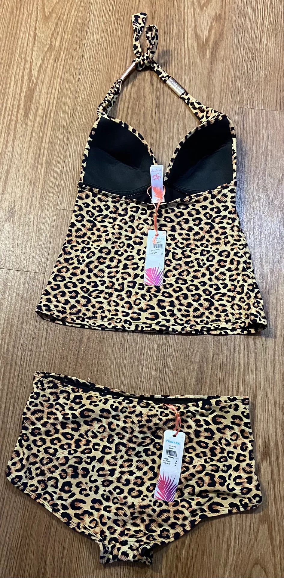 halter neck leopard two piece swimsuit - Image 3