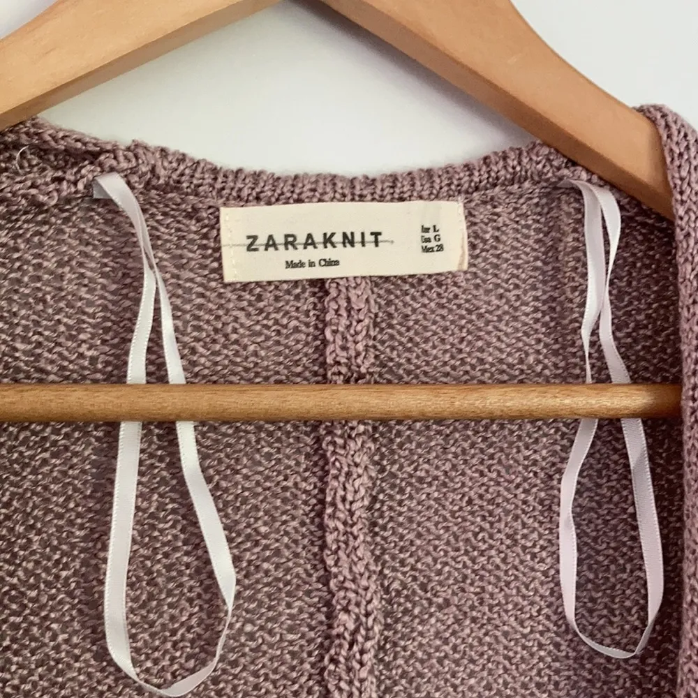 ZARA Knit Open Front Sweater sz Large - Image 2