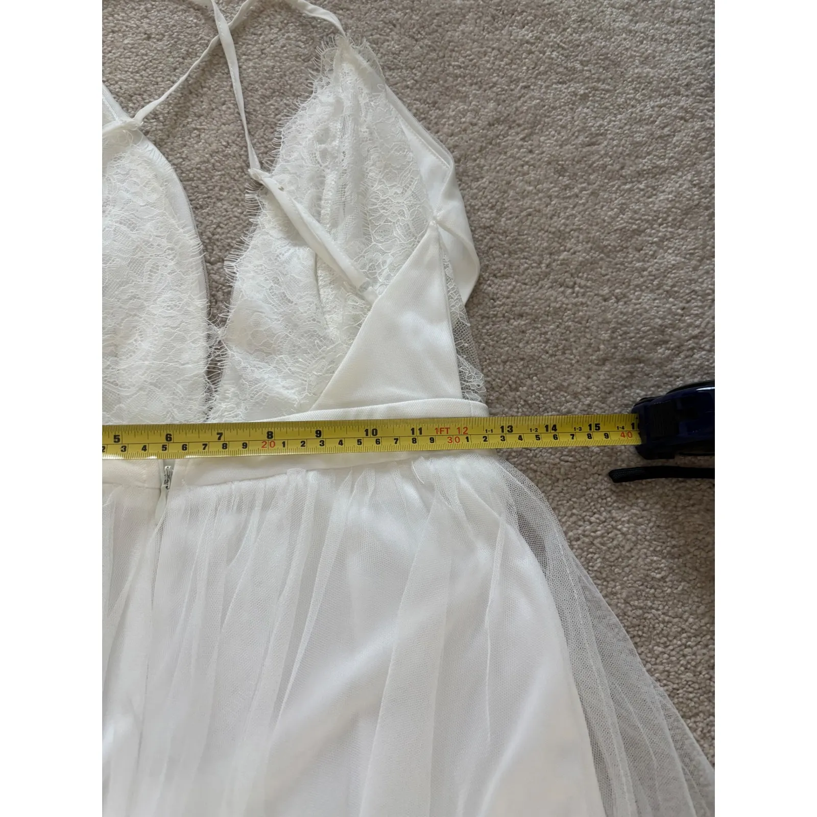 maniju White Tulle Maxi Bridal Style Dress - Image 8