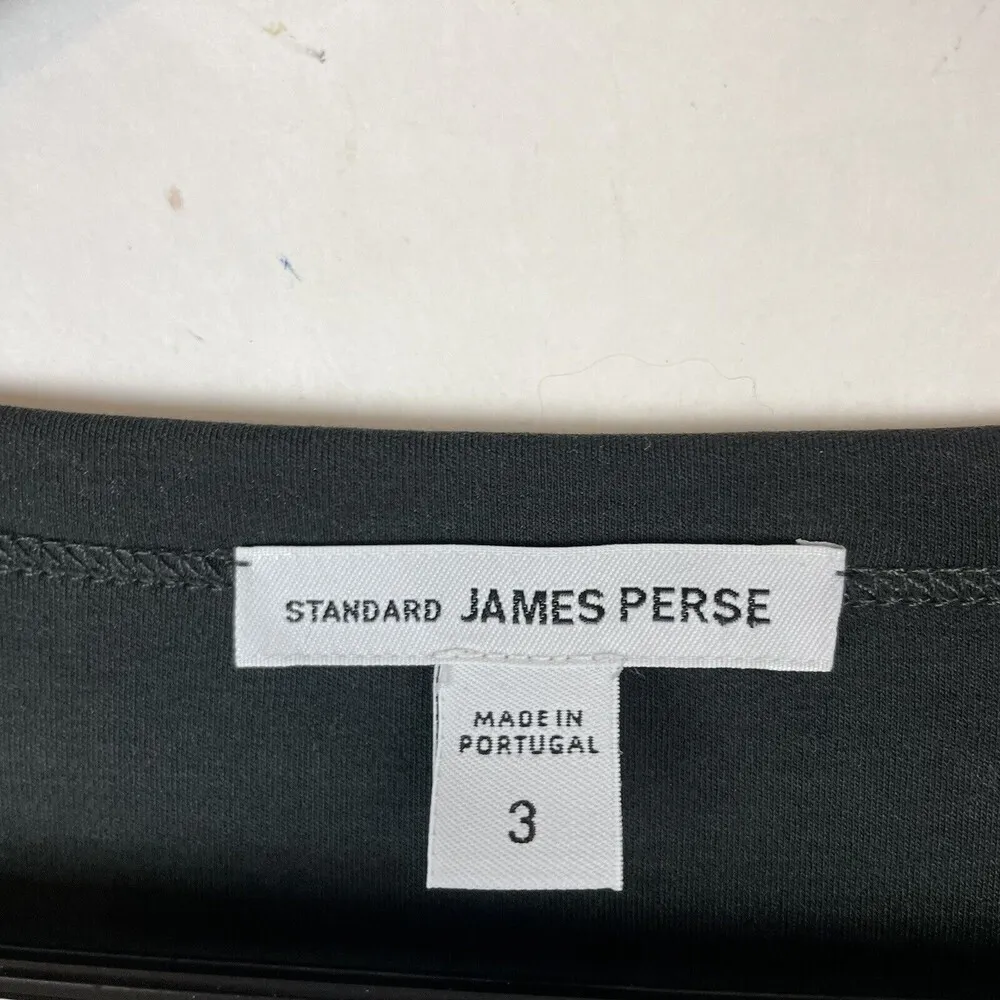 James Perse Size 3 US L Charcoal Gray Short Sleeve Bodycon Midi T-Shirt Dress - Image 5