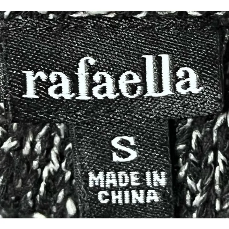Rafaella Women's Black White Sweater Jacket Button Front Size S‎ - Image 4