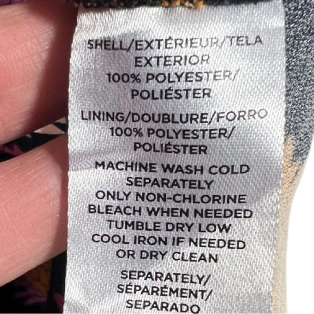 Ann Taylor Autumn Floral Chiffon Long Sleeve Fit &‎ Flare Dress Size 10 Feminine - Image 12