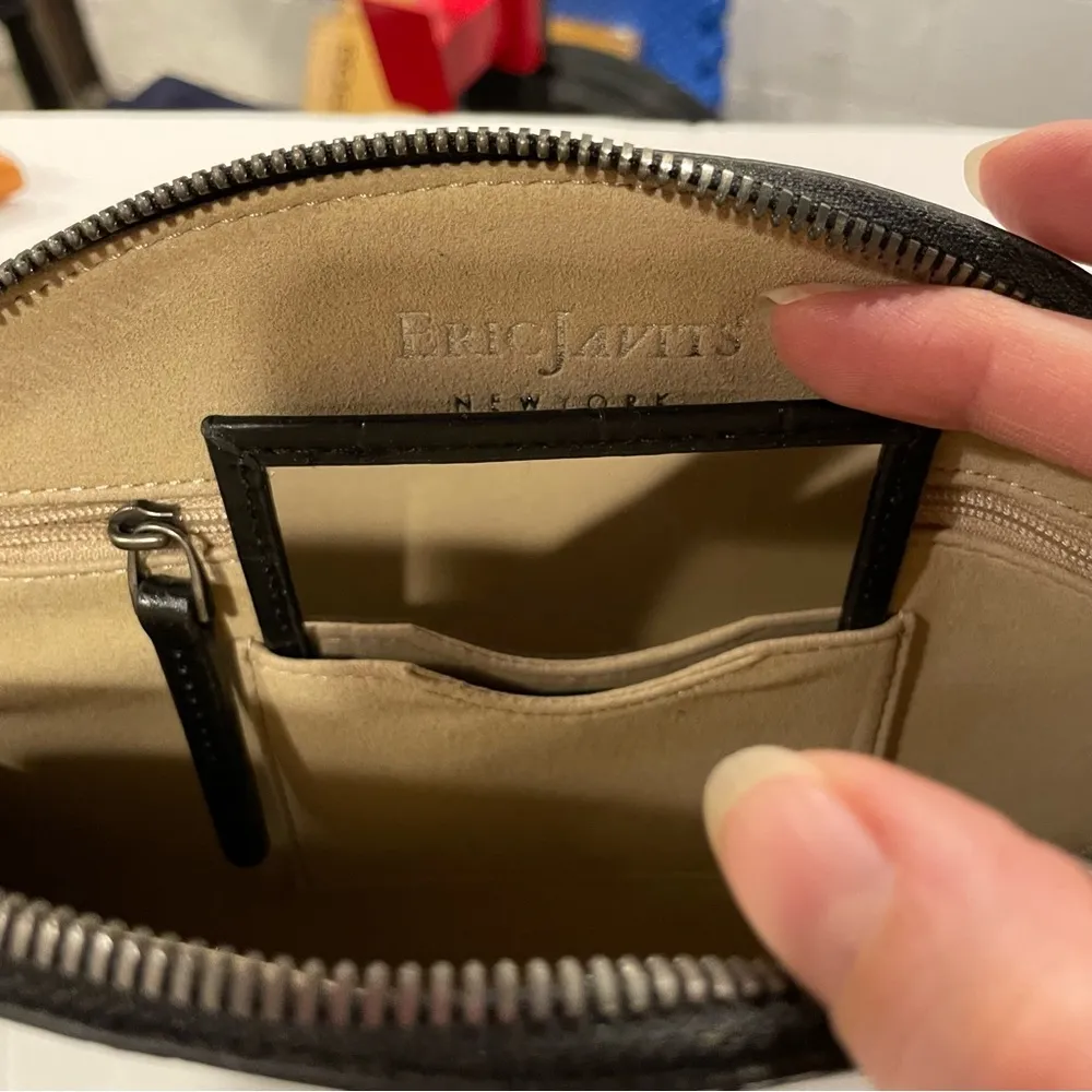 Eric Javitz New York old money black leather half moon on a chain mini bag - Image 9