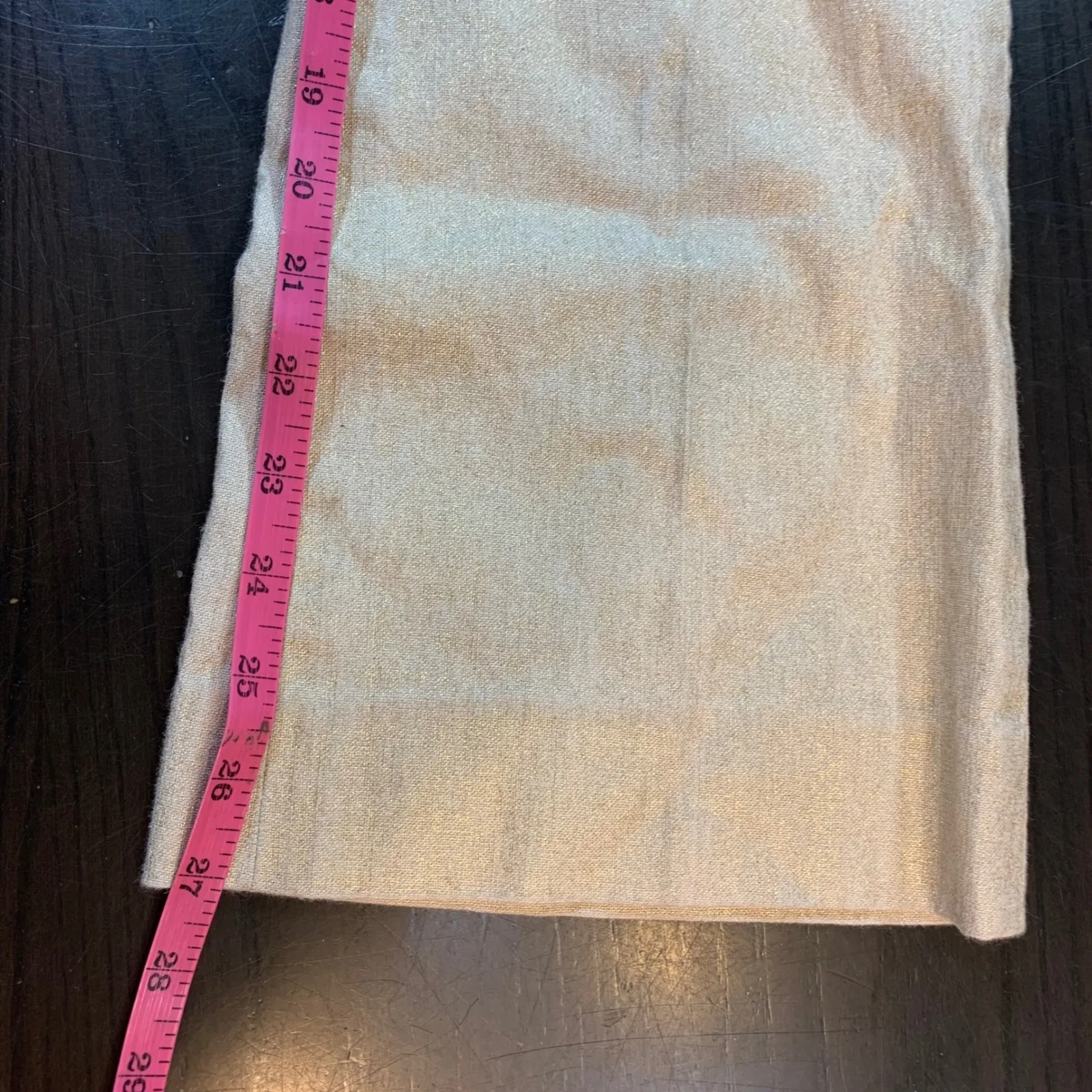 Alice + Olivia Linen Blend Pants 0‎ Beige Bootcut Gold Sparkle USA Made Trousers - Image 10