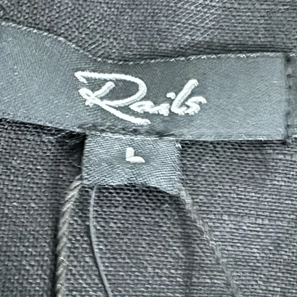 RAILS Women's Georgie Linen Blend Shorts Romper Black Sz L New Jumpsuit Designer - Image 8