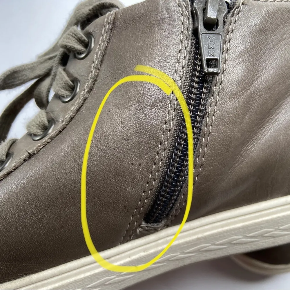 Rockport Cobb Hill Willa Mid Top Gray Brown Leather Sneakers Shoes Size 6 - Image 11