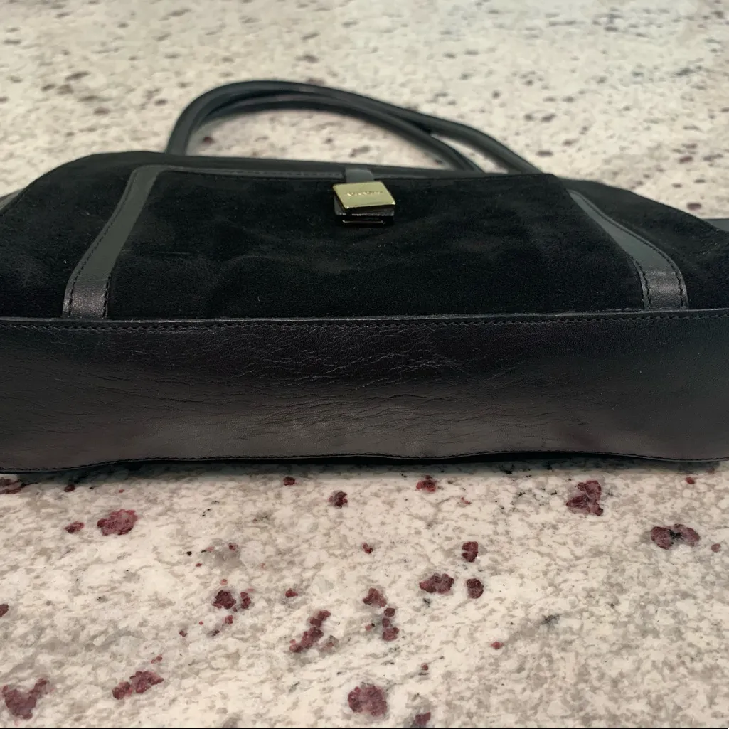 Authentic MaxMara Max Mara‎ black suede leather bag handbag - Image 4