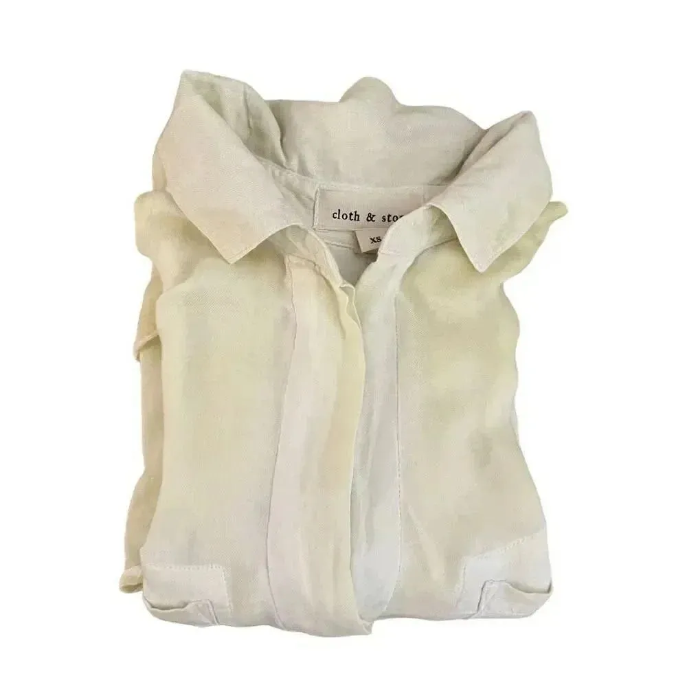 Cloth & Stone Women’s Lime Ombre Asymmetrical Lightweight Soft Bohemian XS #1105 - Image 9