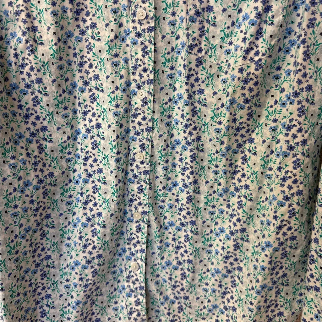 J. Crew Women Size XL floral long‎ sleeve button down shirt lightweight - Image 3
