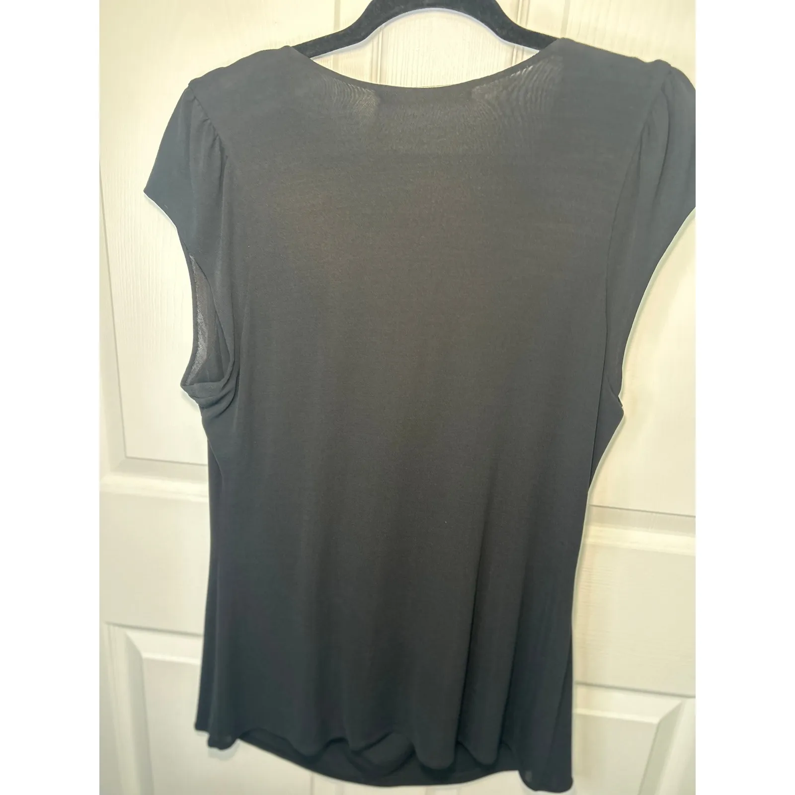 LINDA LOUDERMILK Black Drape Cowl‎ Neck Cap Sleeve Top Women's Plus Size XXL - Image 5