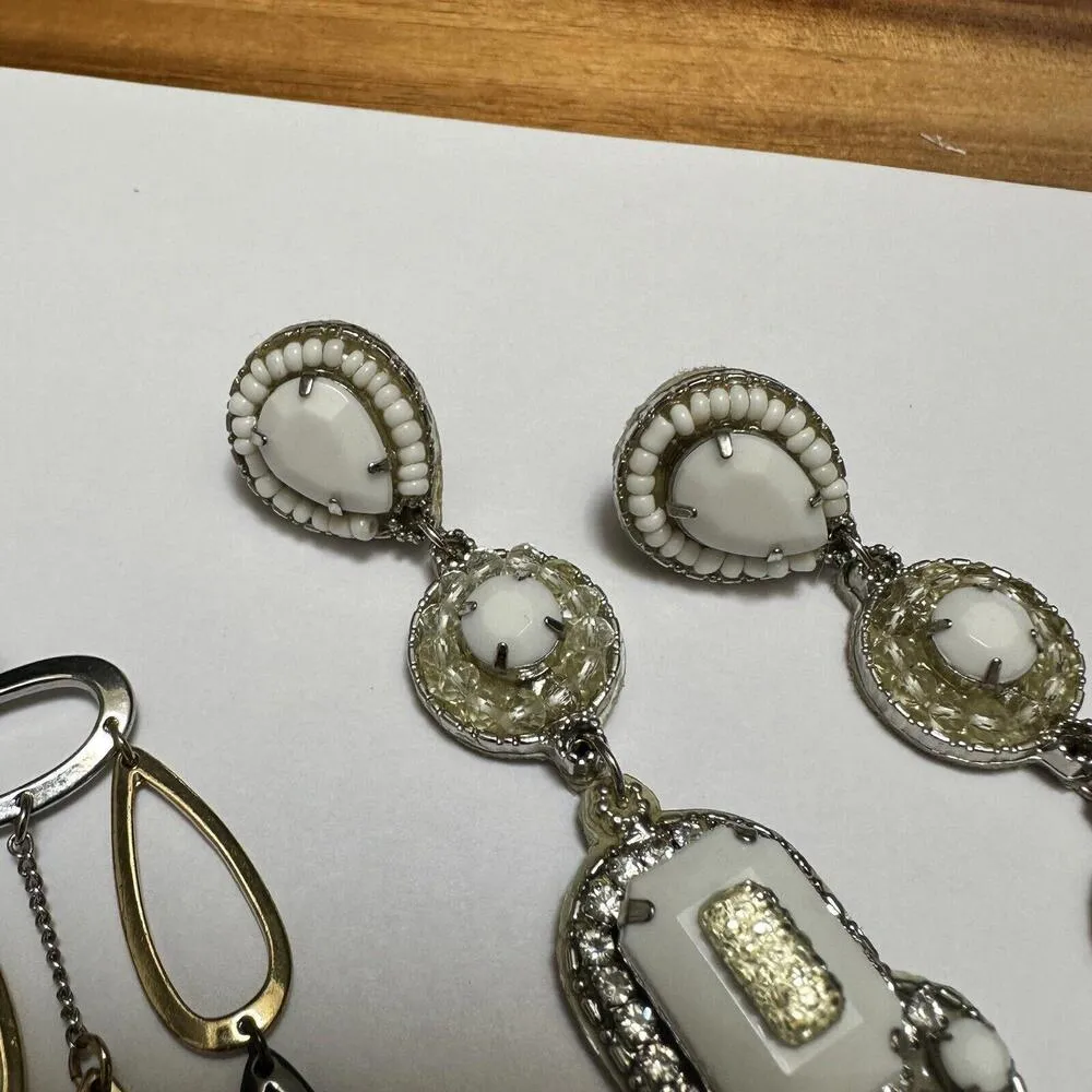 Lot Of 3 Dangle Drop & Hoop Pierced Earrings 1 Handmade 1 Monet - Image 2