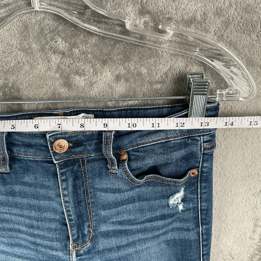Abercrombie & Fitch Super Skinny Ankle High Rise Jeans Womens 6R Medium Wash Y2K - Image 4
