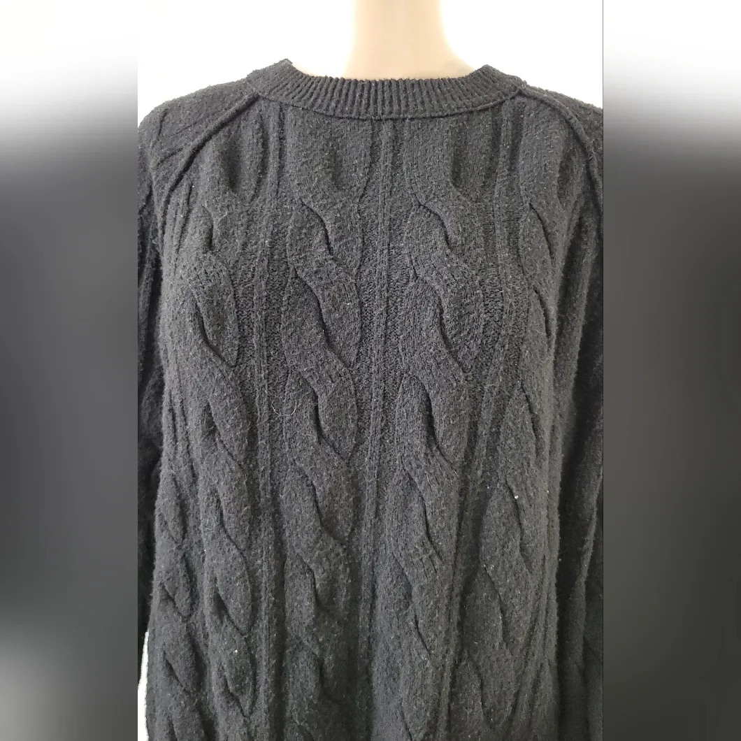 Aerie  Black Cable Knit Sweater - Image 4