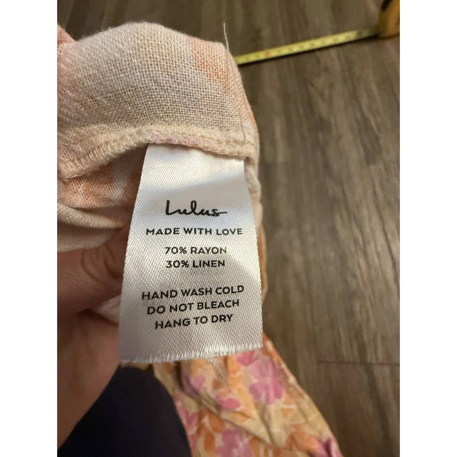 LULU'S Size M Island Imaginings Peach Floral Print Wide Leg Pleated Pants NWT Size M - Image 9