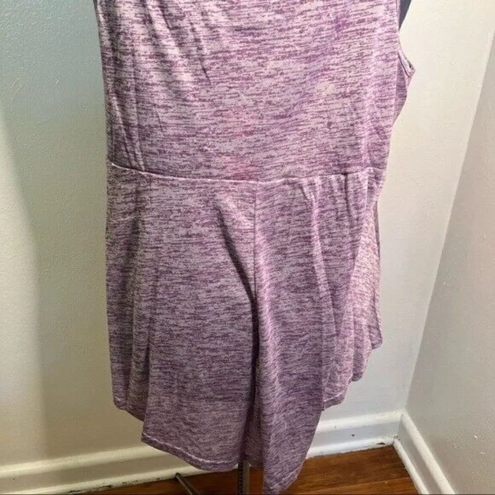 Rose Gal Tank Top Heathered Purple Bow Neck V - Image 7