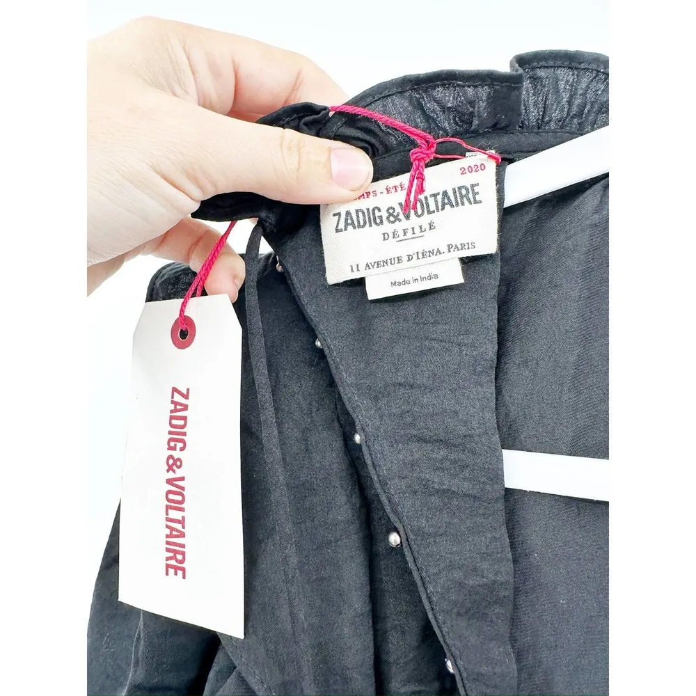 Zadig & Voltaire Defile Black Dress Open Back Ruffle XS NWT - Image 6