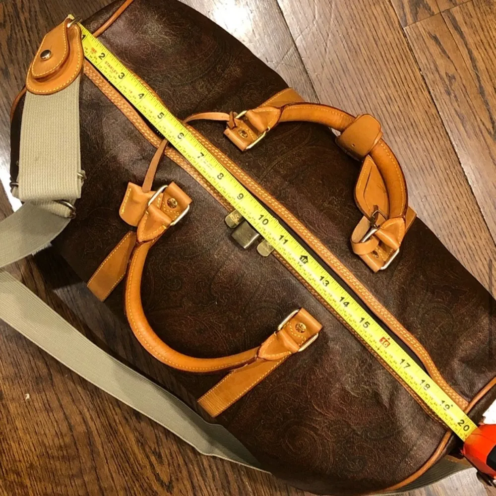 ETRO Milano Red Paisley Boston Weekend Bag With Carry Strap 50 cm - Image 9