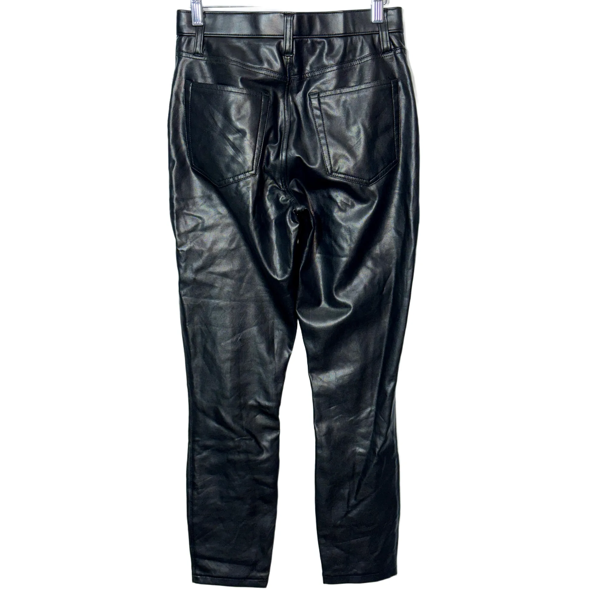 Abercrombie & Fitch Curve Love Skinny High Rise Black Vegan Leather Pant Sz 27 4 - Image 2
