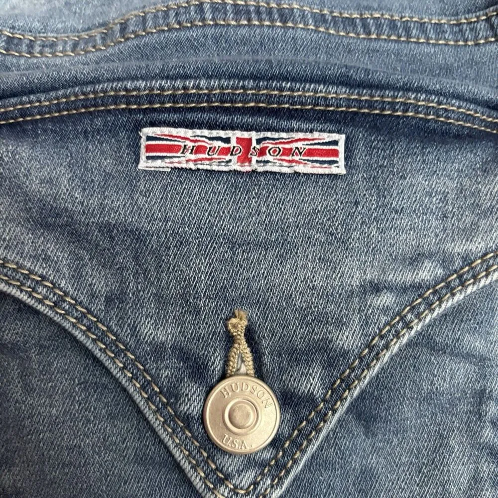 Hudson Midrise Straight Leg Blue Denim Jeans Women's Size 14 Festival Casual - Image 5