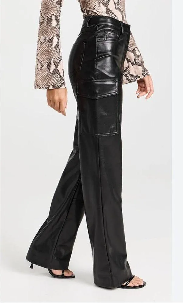 Generation Love Nate Vegan Leather Cargo Pants Black size XS /0 - Image 2