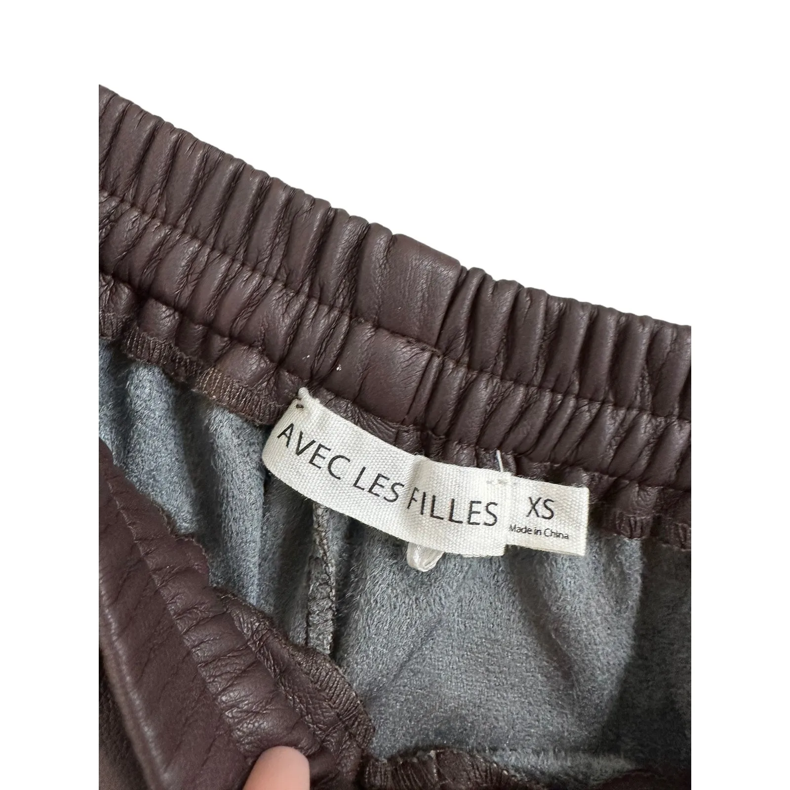 Avec Les Filles faux leather‎ brown shorts size XS - Image 3
