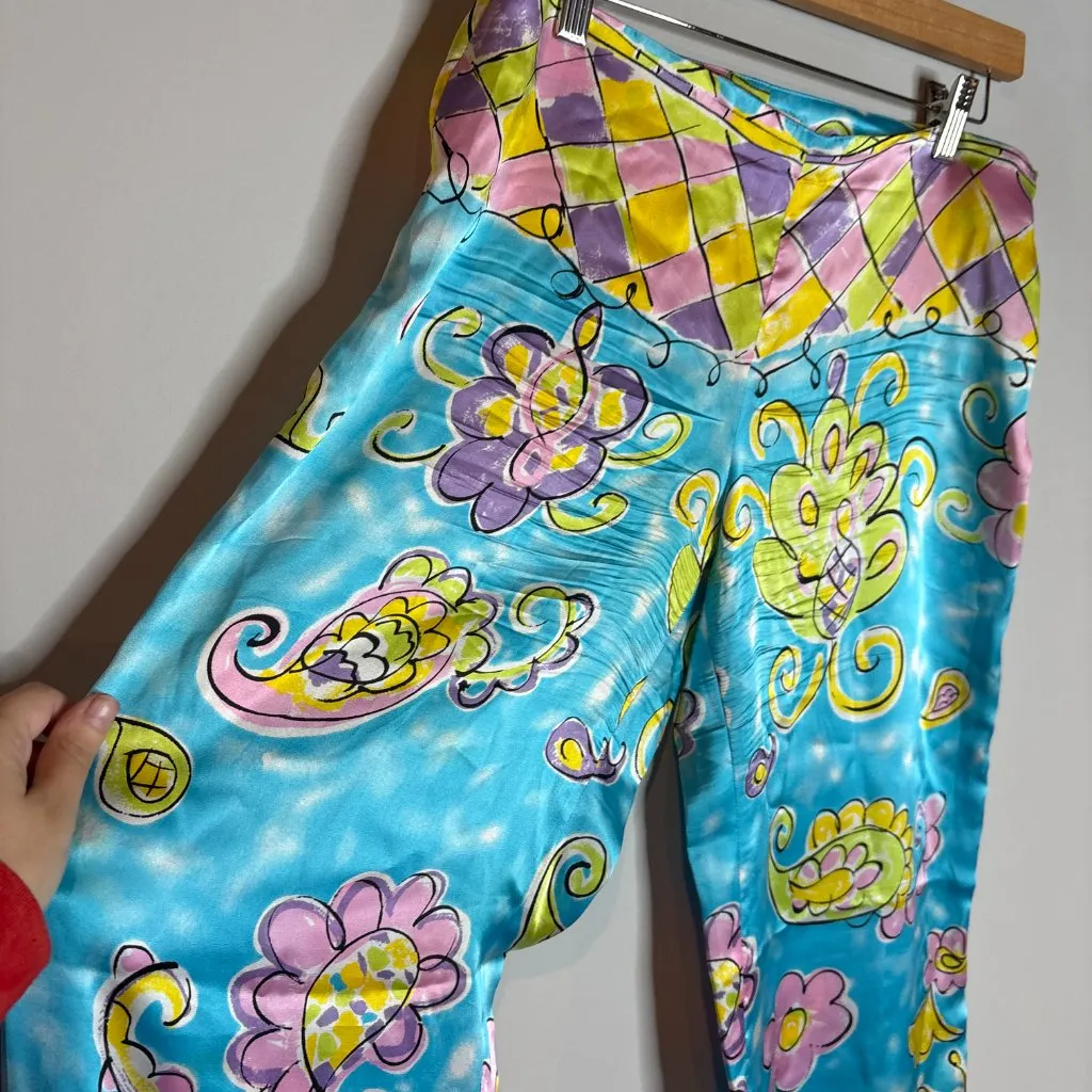 Vtg Pamela Ferrari colorful silk pants - Image 2