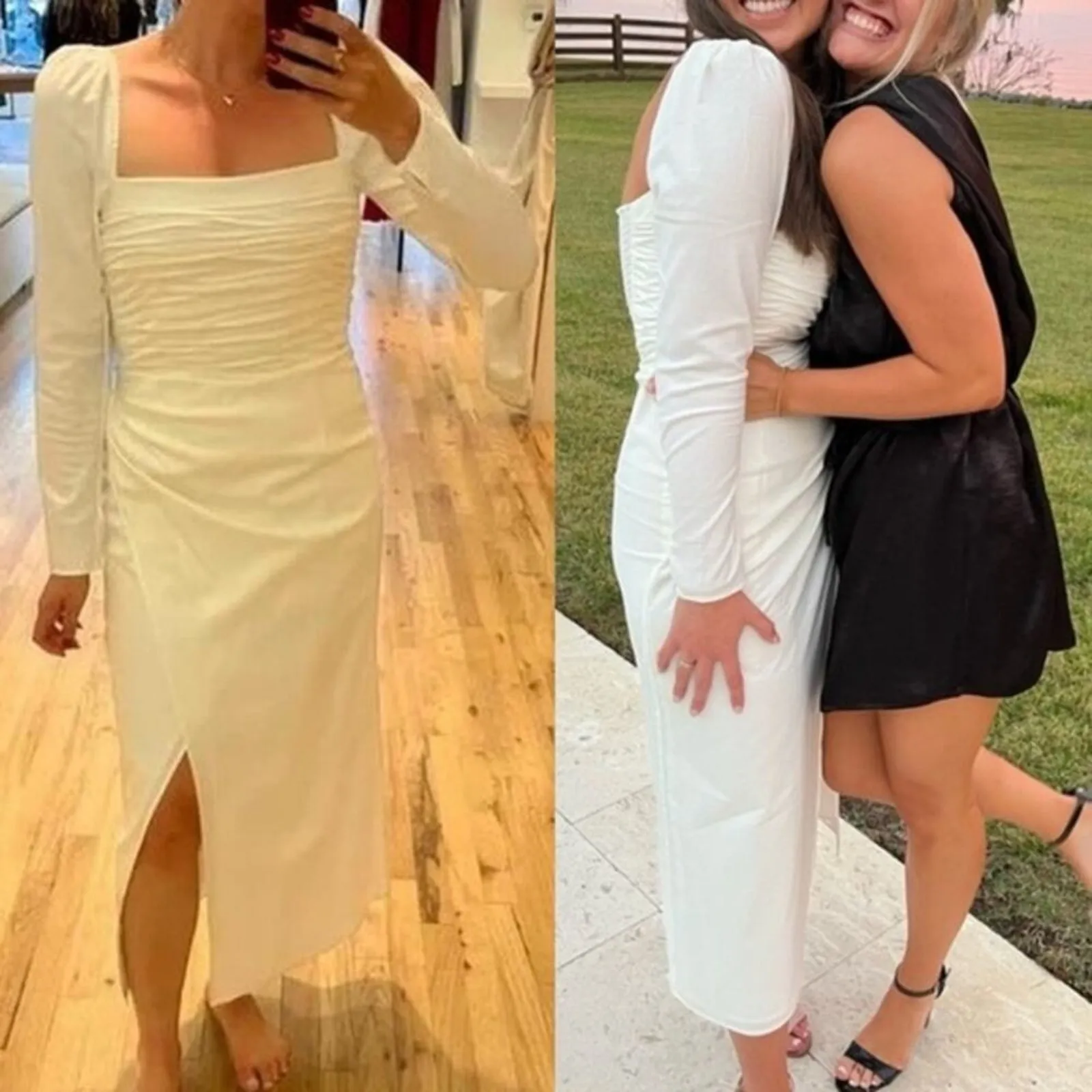 Reformation Isaac Dress 2 White Bridal Wedding Midi Dress‎ - Image 4