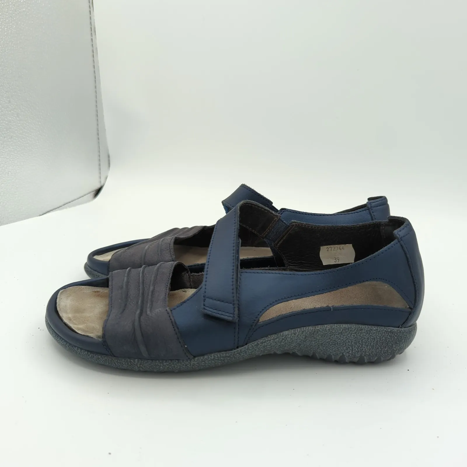 NAOT Papaki Women's Blue Leather Comfort Strappy Sandals Size 39 8 - Image 2