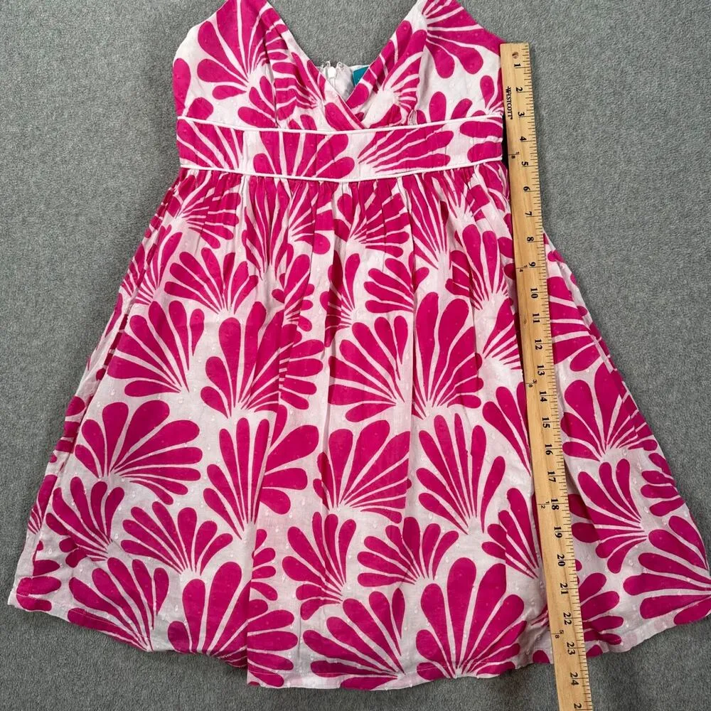 Southern Frock Mini Dress Womens 4 Pink/White Spaghetti Strap Swiss Dot Sundress - Image 3