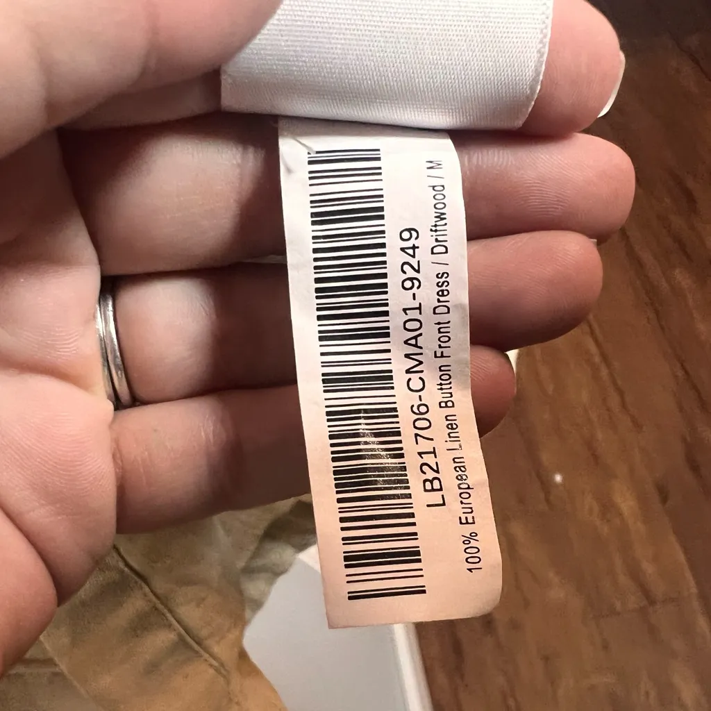 Quince 100% European Linen Button Front Dress Size Medium Tan Driftwood Midi - Image 14