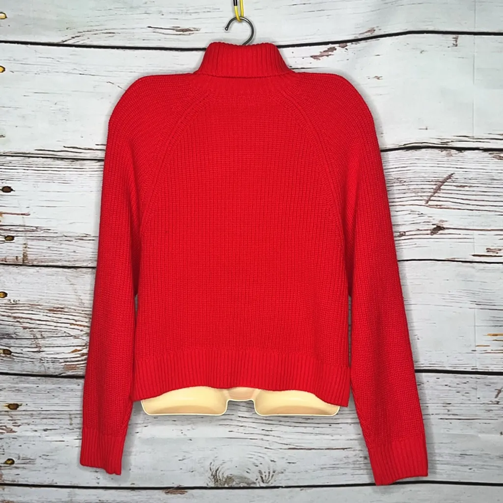 PINK Victoria's Secret NWT Size M Vibrant Red Acrylic Turtleneck Sweater Top - Image 2