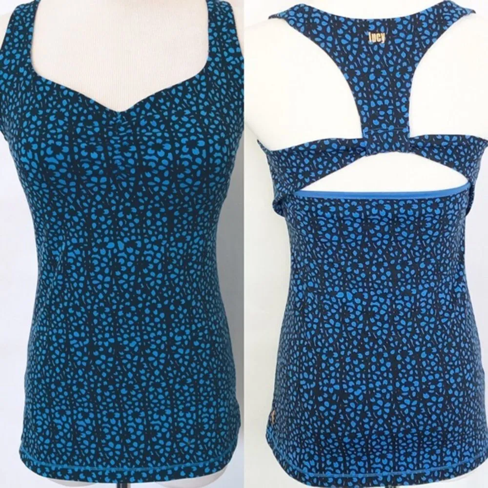 ✨ Lucy Powermax karma racerback tank Keyhole✨ Blue Size L - Image 2