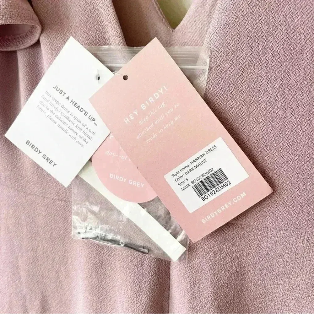 Birdy Grey Hannah Bridesmaid Dress with Slit in Crepe Dark Mauve S NWT - Image 7