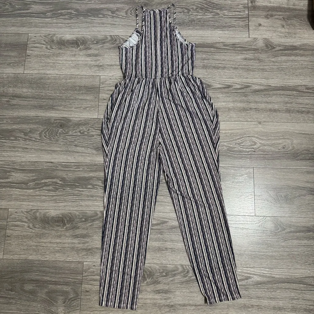 BCBGeneration Women Multicolored Striped Sleeveless‎ Stretchy V-Neck Jumpsuit XS - Image 6
