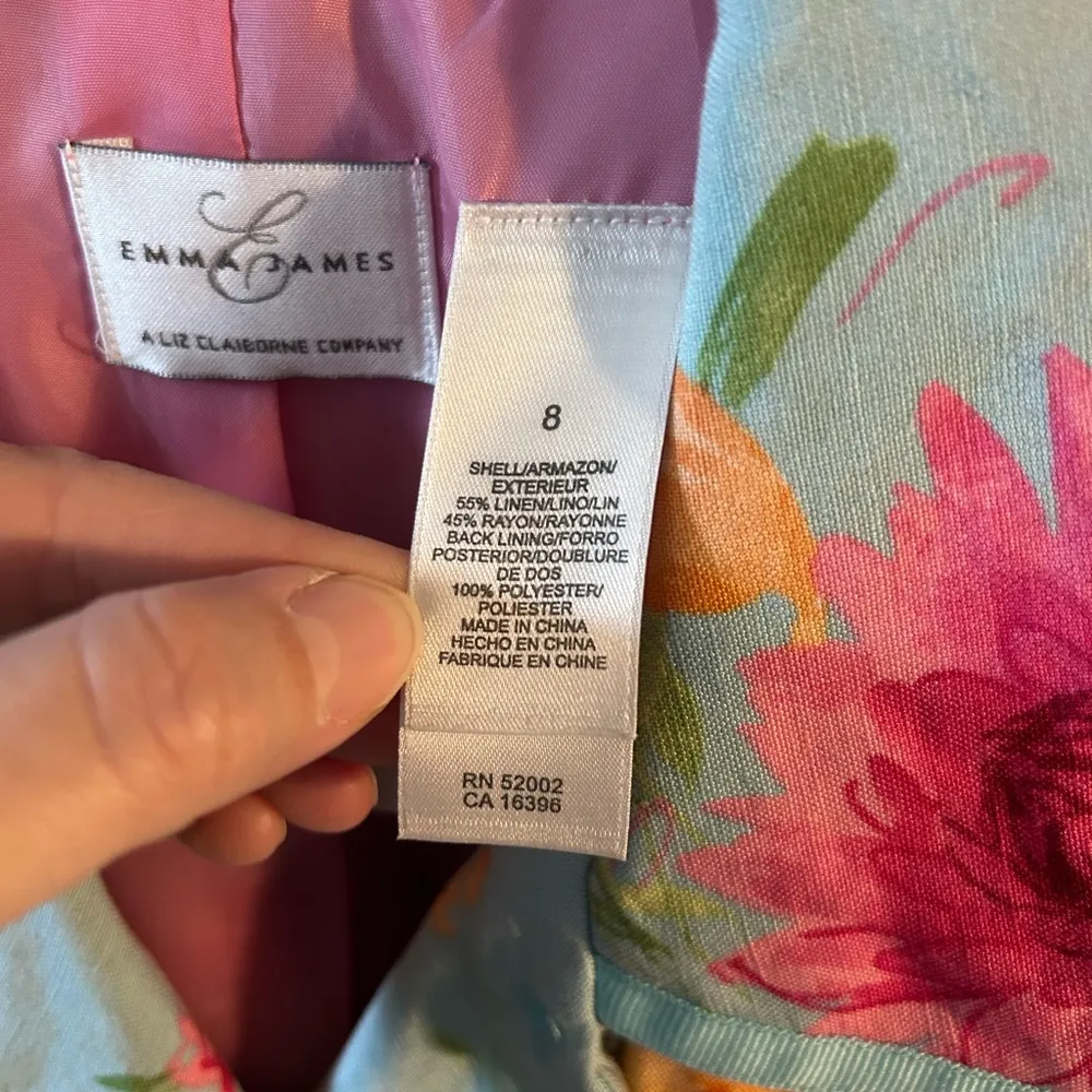 Emma James Floral Women's Jacket/Suit Blazer, Size 8 - Image 4