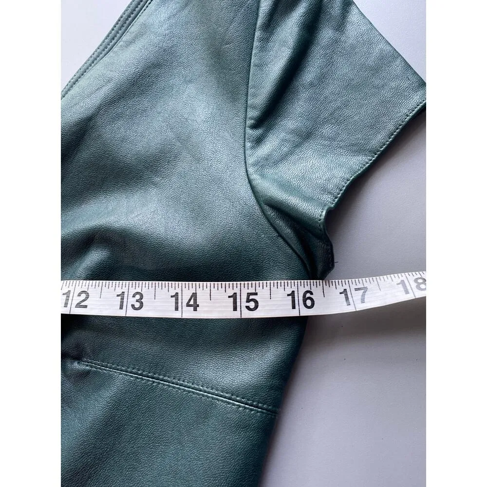 Bailey 44 Dante Sheath Body Con Dress Faux Leather Accent Green Size Medium - Image 9