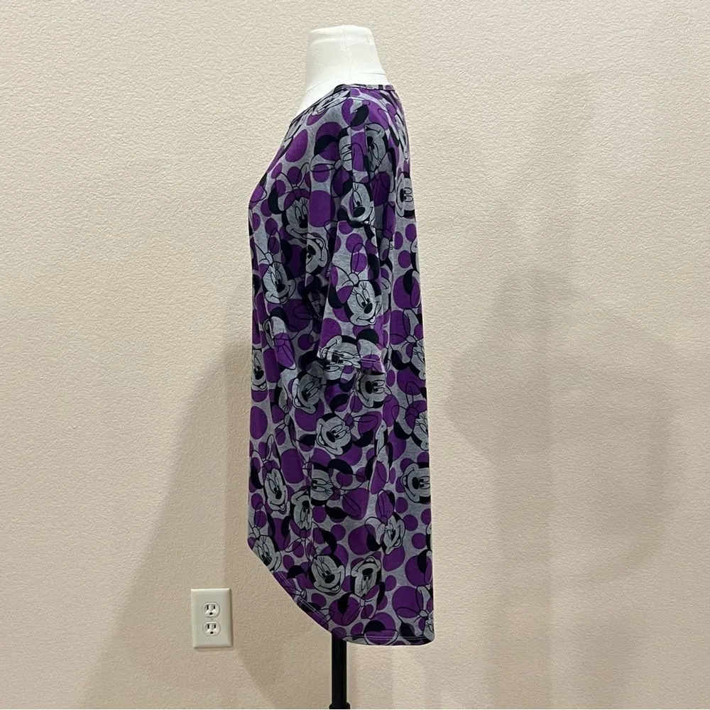LuLaRoe Irma Minnie Mouse Purple Polka Dot Tunic XS - Image 4