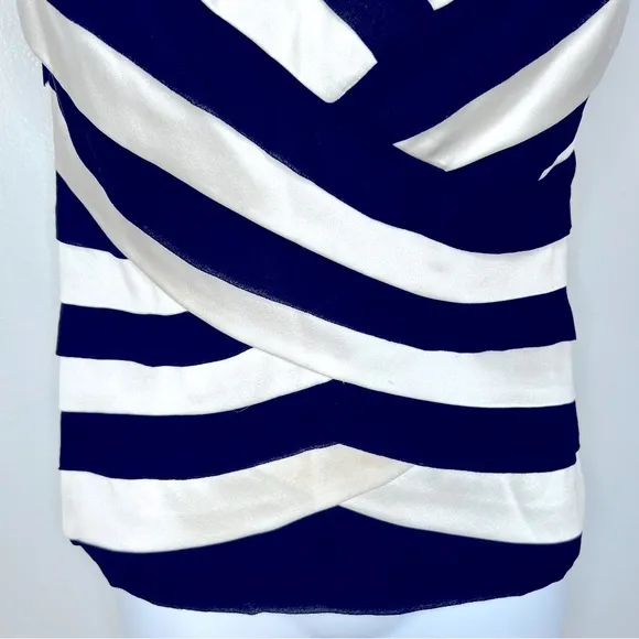 Tadashi‎ Collection Off The Shoulder Silk Black & White Layered Top Size 6 - Image 5