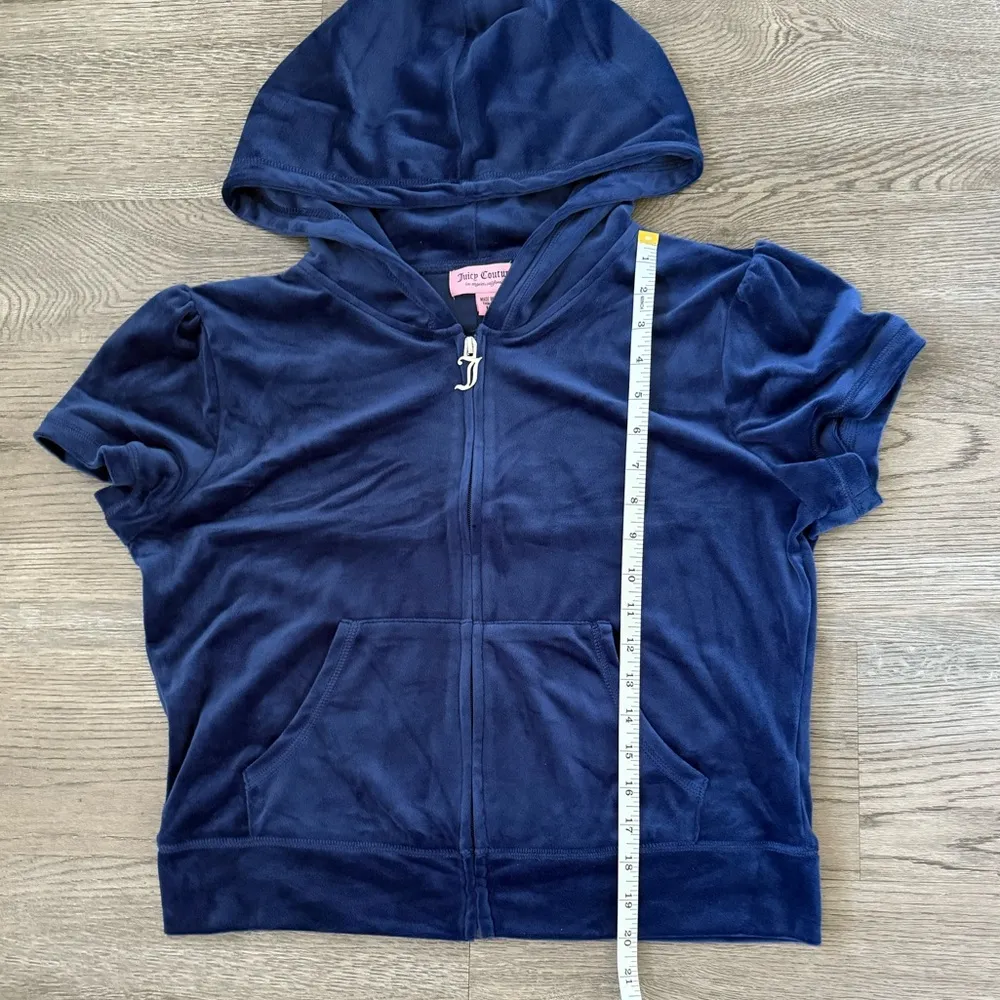 Juicy Couture Velour Short Puff Sleeve Hoodie‎ + Shorts Set Size L Atlantis NWT - Image 10