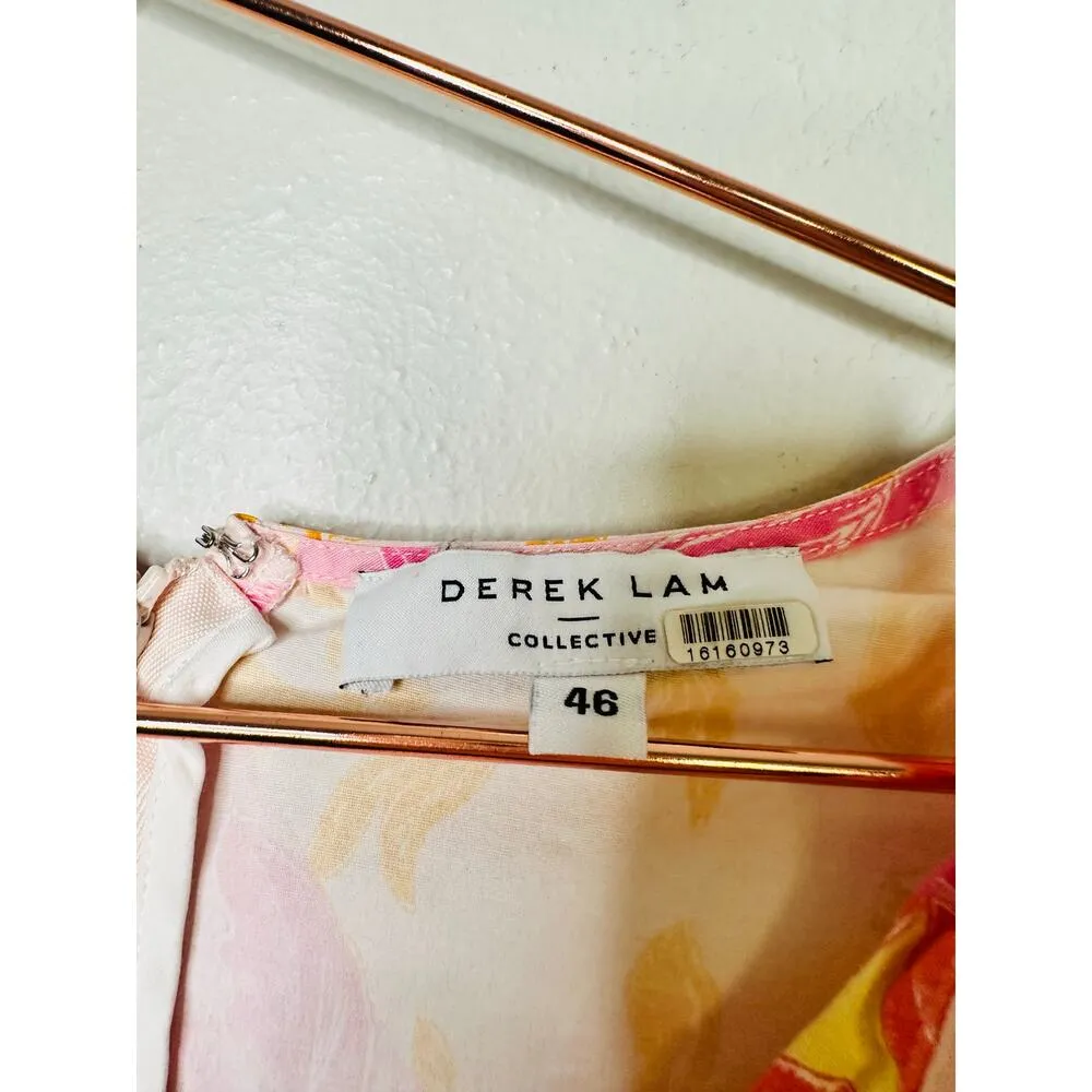 DEREK LAM 10 CROSBY X RTR Multicolor Floral Hourglass Cutout Mini Dress Size 46 - Image 8