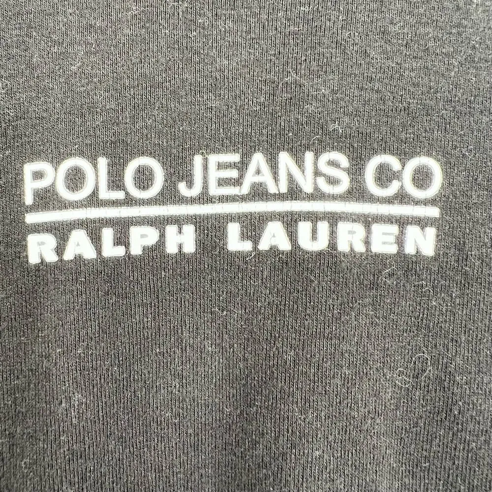 Vintage Polo Jeans Co Ralph Lauren black fitted Top Tee Cotton 90s women large - Image 7