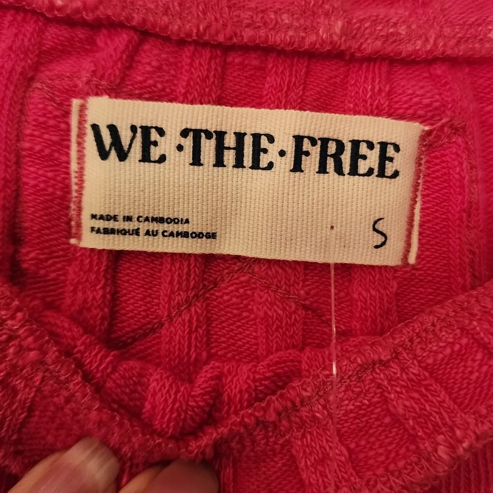 Free People We the Free Strange Love Hot Pink Women’s Sweater Size Small - Image 5