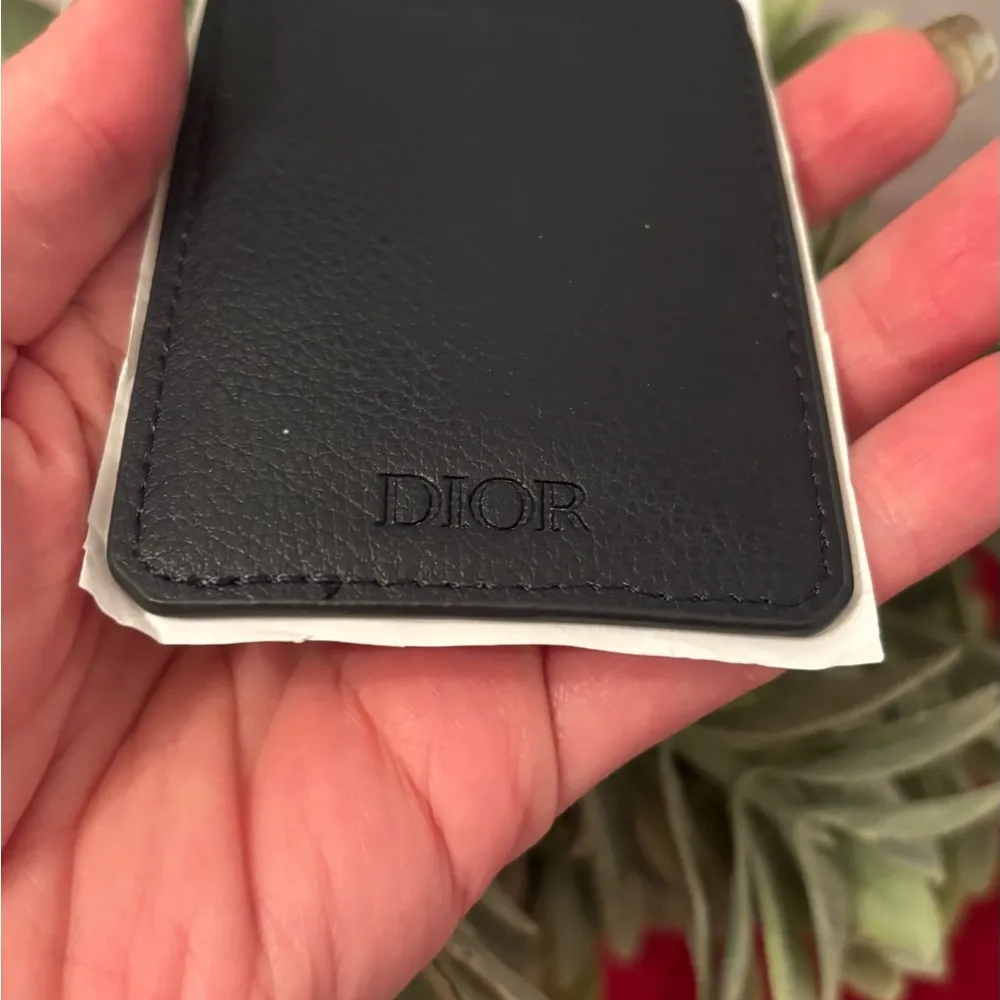 Authentic DIOR Pebbled leather logo card phone sticker NEW - Image 3
