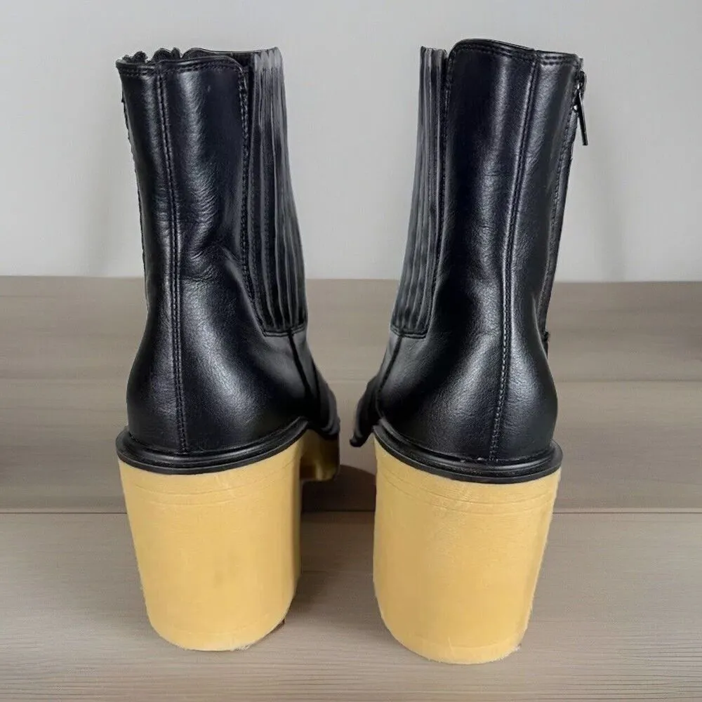 NWOT ZBY Women's 7M Lug Sole Ankle Boots Chelsea Bootie Combat Platform Y2K Black Size 7 - Image 5