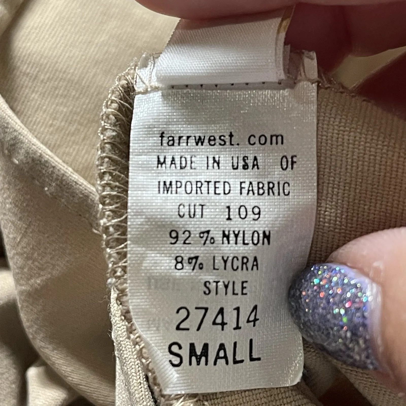 VTG Farr West Small Body Shaper Skirt Nude Girdle Nylon/Lycra USA F - Image 3