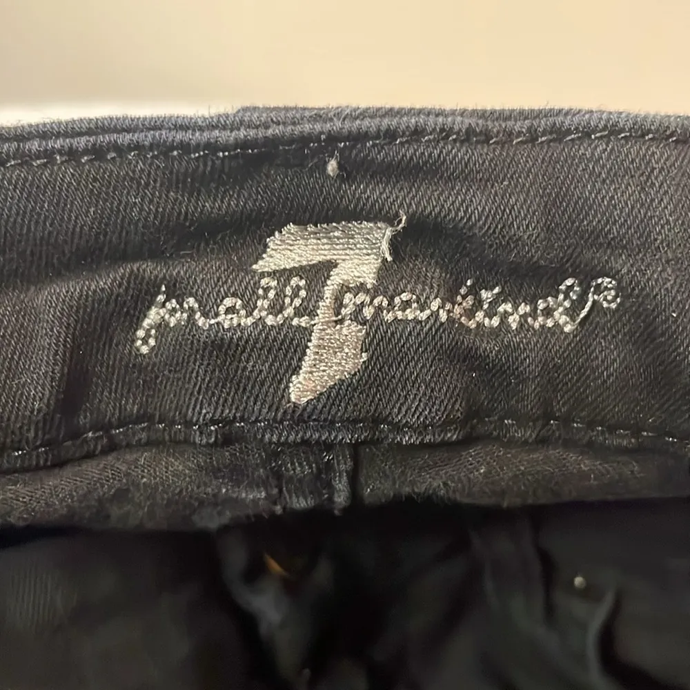 7 For All Mankind- “Karah Crop” High Rise Skinny Ankle Jeans in Black- Size 30 - Image 5