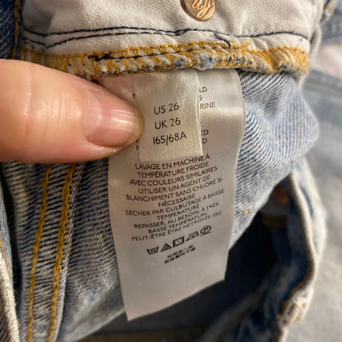 Free People We The Free Distressed Straight Leg Jeans Women’s 26 Light Wash - Image 4