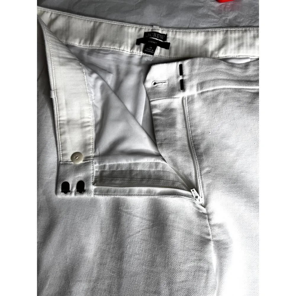 J.Crew Sydney pants size 18 white dress lined cropped wide leg career basics - Image 9