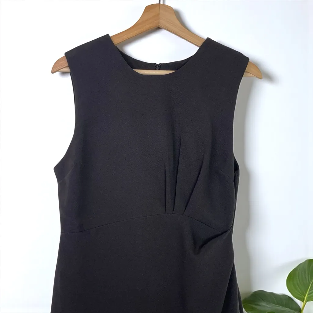 Ava & Aiden Black Pleat Detail Sleeveless Sheath Dress Size 4 - Image 5